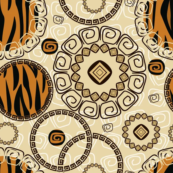 Estilo africano sem costura com padrão de pele de tigre Ilustrações De Bancos De Imagens Sem Royalties