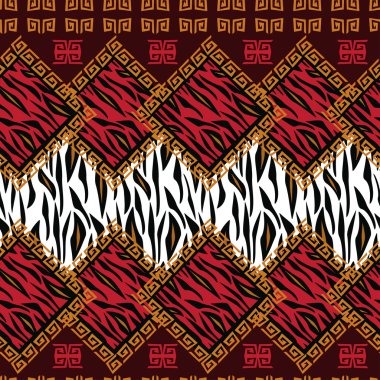 African style seamless with wild animal skin pattern clipart