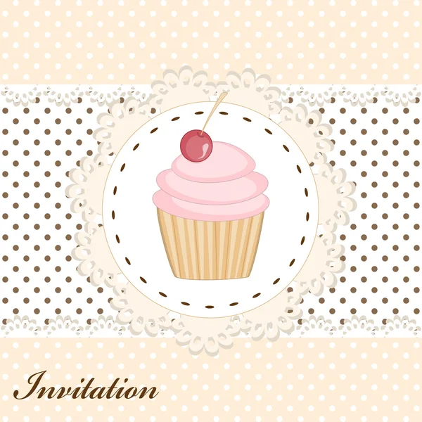 Tarjeta de invitación Cupcake — Vector de stock