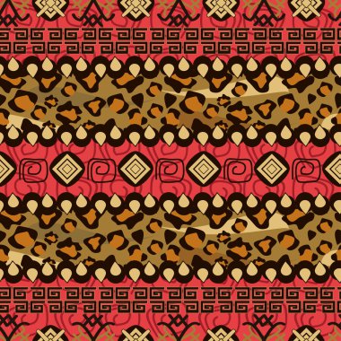 African style seamless with cheetah skin pattern clipart