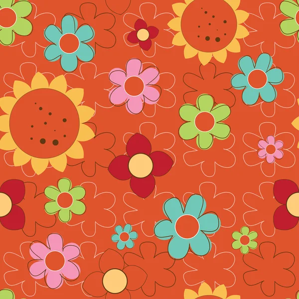 Patrón de flores fondo sin costura — Vector de stock