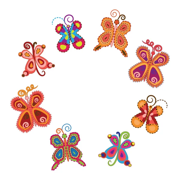 Set di simpatiche farfalle — Vettoriale Stock