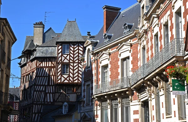 Rennes casas de meia-madeira — Fotografia de Stock