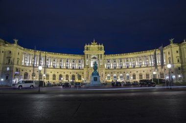 Vienna Hofburg Palace at night clipart