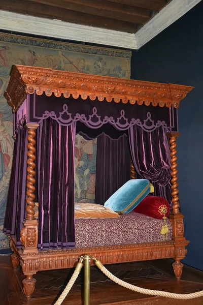Łóżku komory w zamku azay le rideau — Zdjęcie stockowe