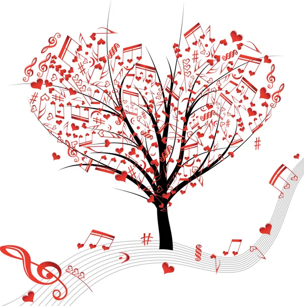 Árbol musical . — Vector de stock