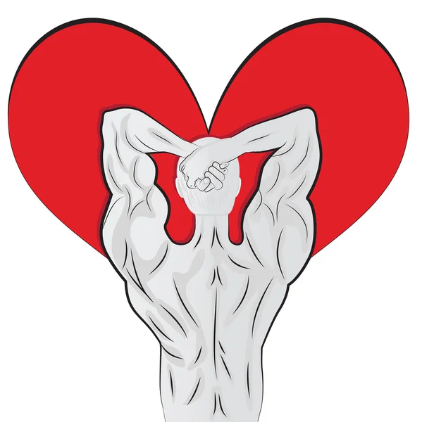 Man body shaped as heart for valentine day — Stock Vector