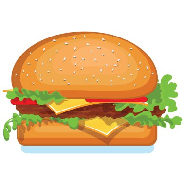 Hamburger beyazda izole edilmiş.