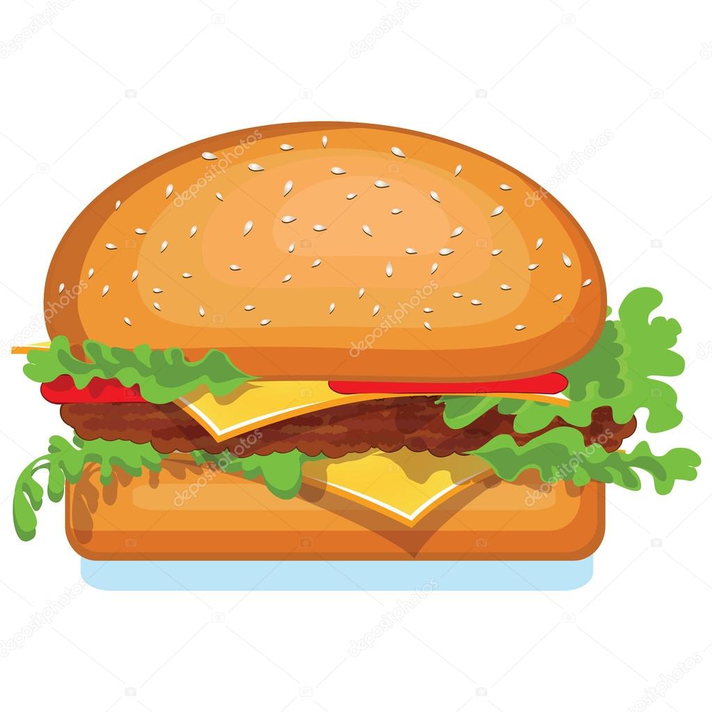 Hamburger isolated on white