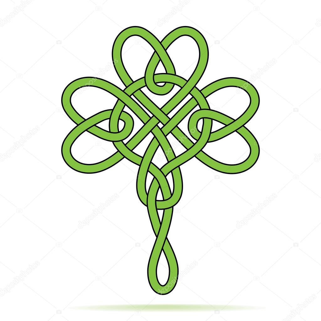 Abstract shamrock with ribbon