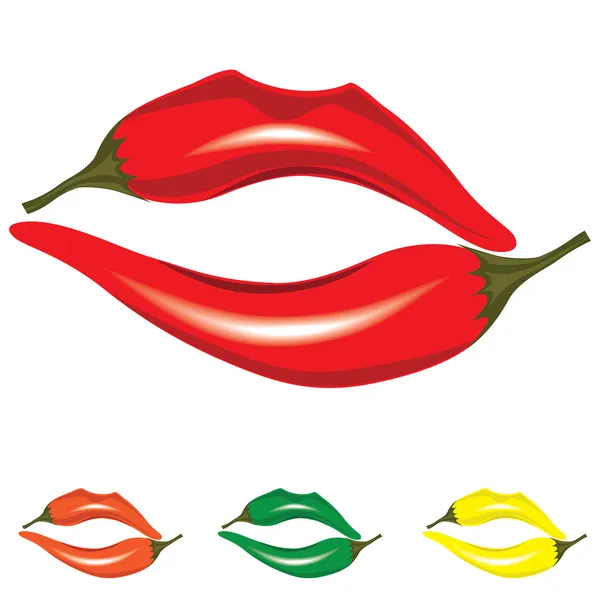 Los labios de mujer como pimienta — Archivo Imágenes Vectoriales