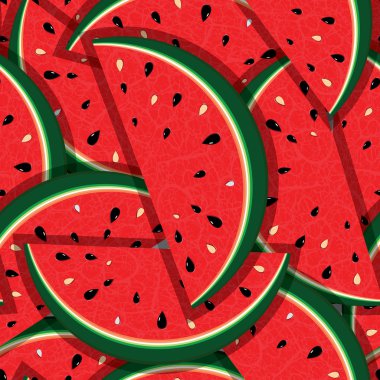 Fresh slices of red watermelon clipart