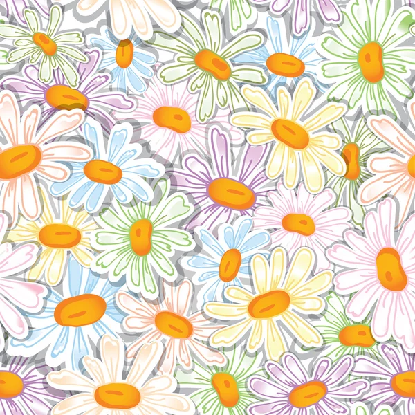 Camomile seamless pattern — Stock Vector