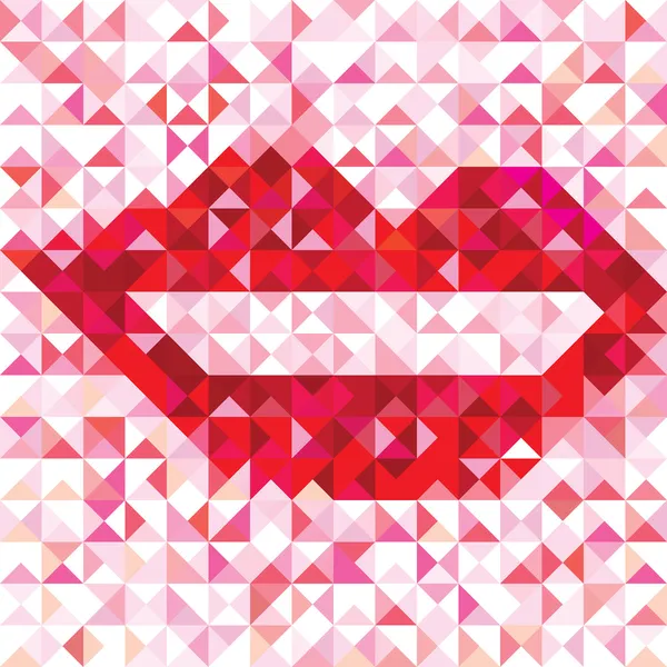 Seamless love pattern of geometric lip — Stock Vector