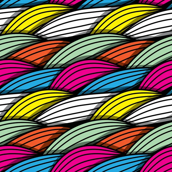 Naadloze abstracte handgetekende golven patroon — Stockvector