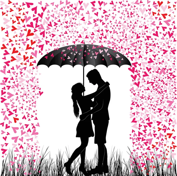 Pareja joven enamorada — Vector de stock