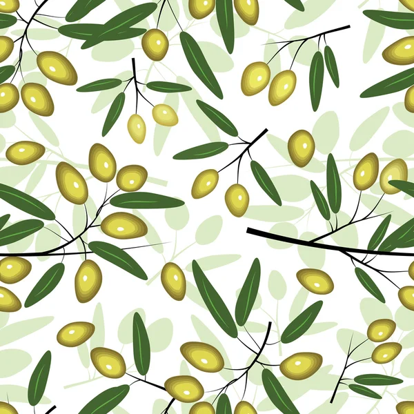 Olive Seamless Pattern — Stock Vector