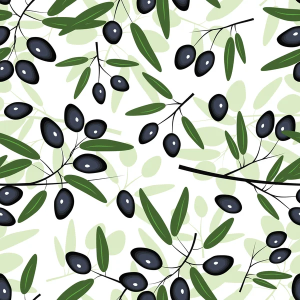 Olive Seamless Pattern — Stock Vector