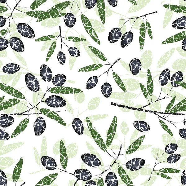 Olive Seamless Pattern — Stock Vector