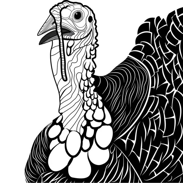 Turkije vogel hoofd als thanksgiving symbool — Stockvector