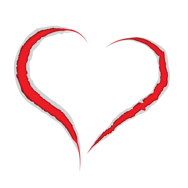 Sevgililer günü kalp pençeleri çizik — Stok Vektör
