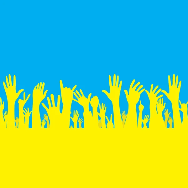 Vector hand with Ukraine flag — Stock Vector