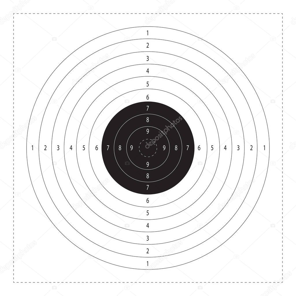 Objetivo Con Números Para Disparar Campo Tiro Blanco Redondo Con Vector de  stock por ©svetap 615913746, image size:1024x1024