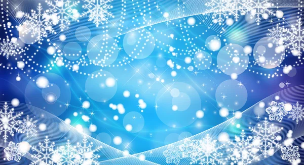 Weihnachten Schneeflocken blauer Hintergrund — Stockfoto