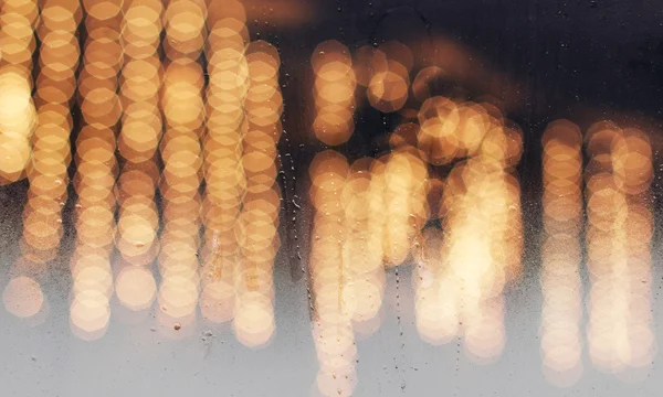 Gece yağmur pencerede — Stok fotoğraf