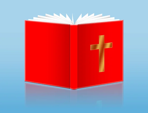 Open bible on blue background — Stock Photo, Image