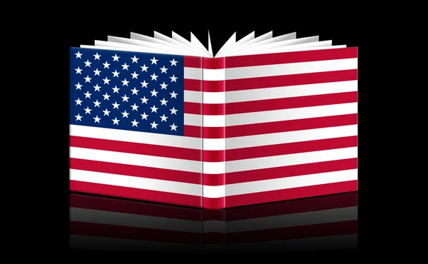 Open boek-Amerikaanse vlag — Zdjęcie stockowe