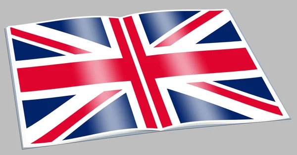 Isolerade öppen bok som skildrar flagga av Storbritannien — Stockfoto