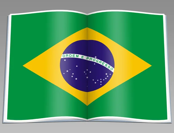 Book brazil flag — Stock Photo, Image
