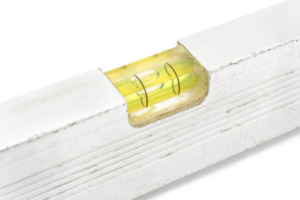 Macro of old construction spirit level