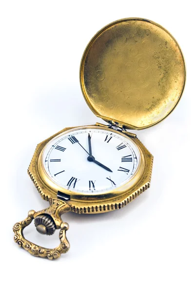 Antike goldene Taschenuhr — Stockfoto