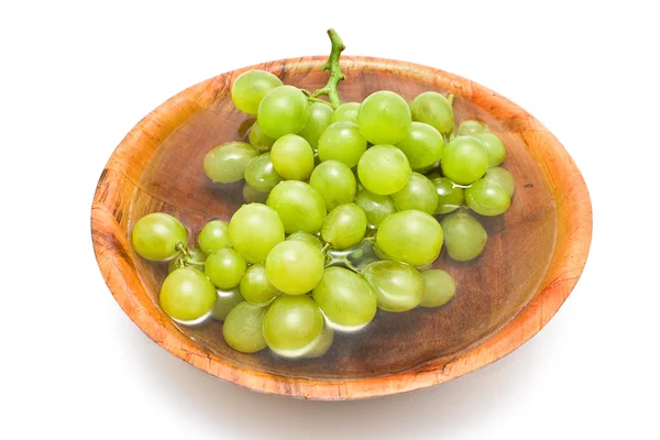 White grape in bamboo bowl — Stock Photo, Image