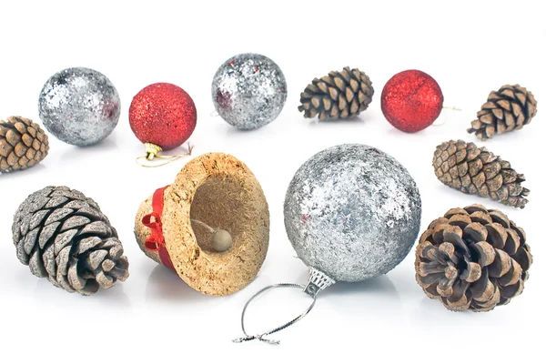Christmas bauble with pine cones — Stock Photo, Image