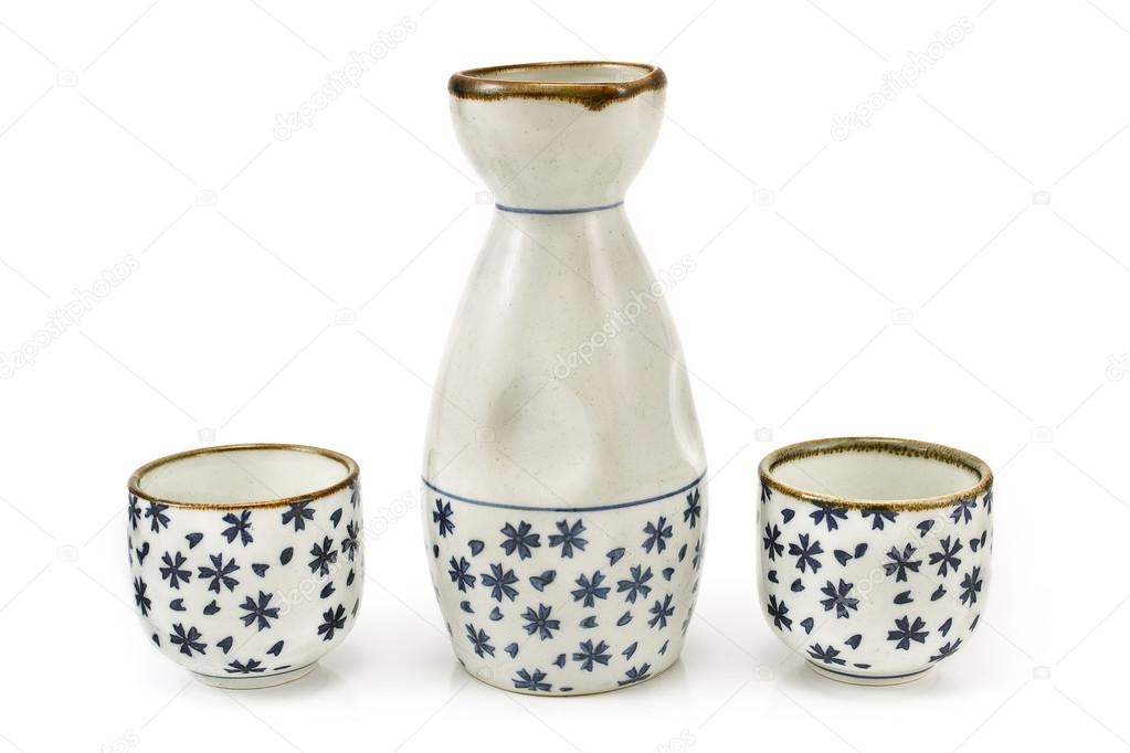 Antique porcelain vase and cups