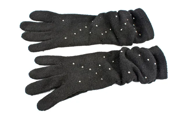 Woolen gloves with gems — Stock Photo, Image