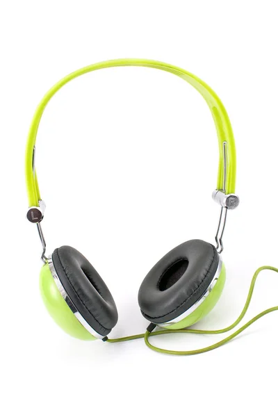 Green headphones — Stock Photo, Image