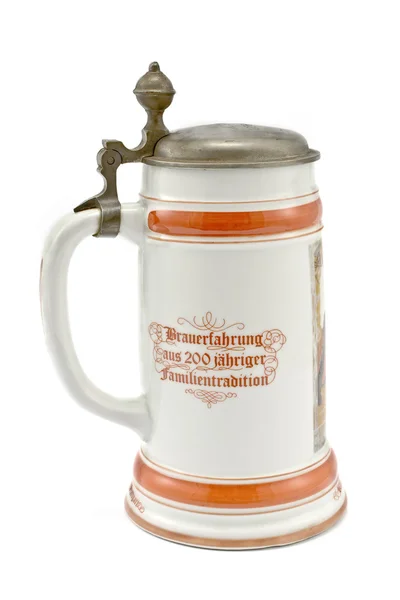 Porcelánový hrnek bavorské pivo — Stock fotografie