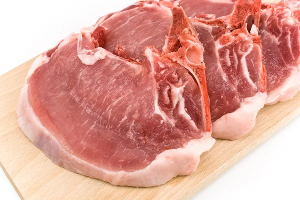Rib eye steak maso na prkně — Stock fotografie