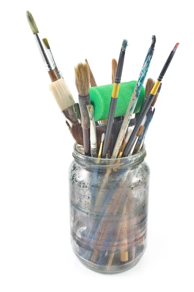 Sanatçı boya fırça ürün çeşitliliği — Stok fotoğraf