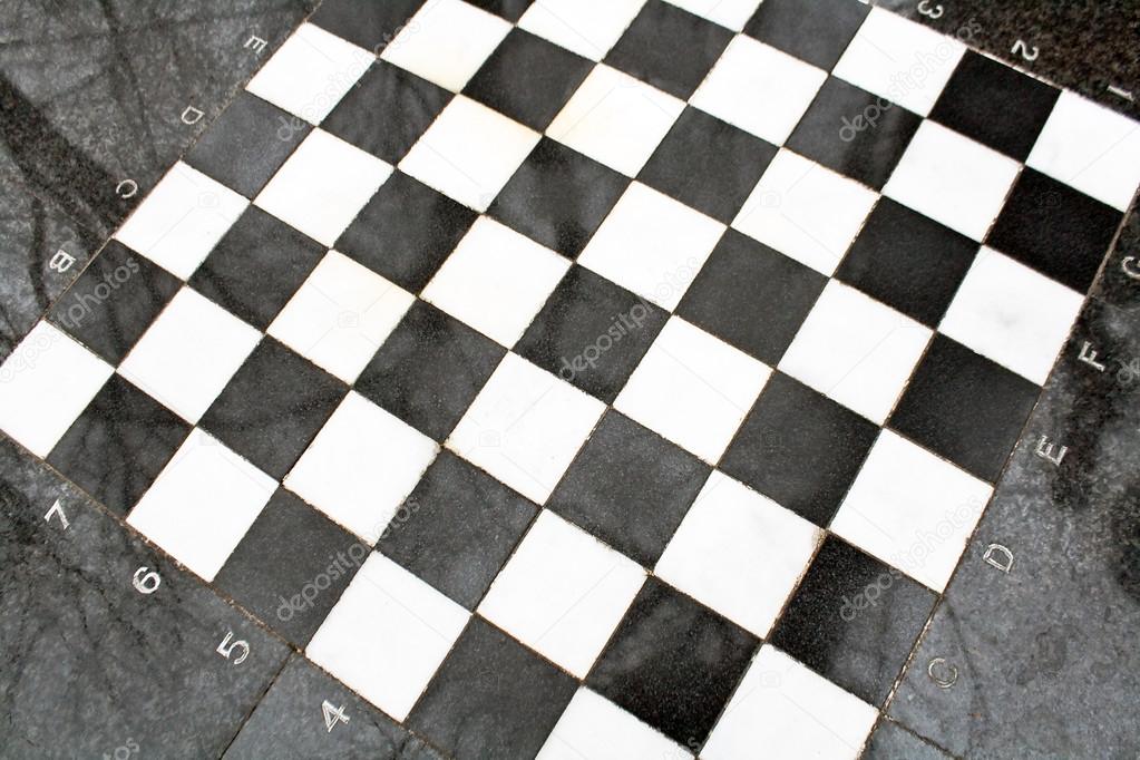 Outdoor marble chessboard