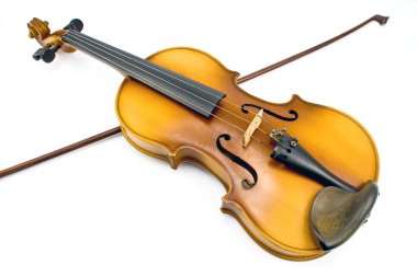 Old Violin with Bow clipart