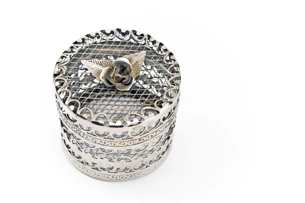 Zilveren sieraden doos — Stockfoto