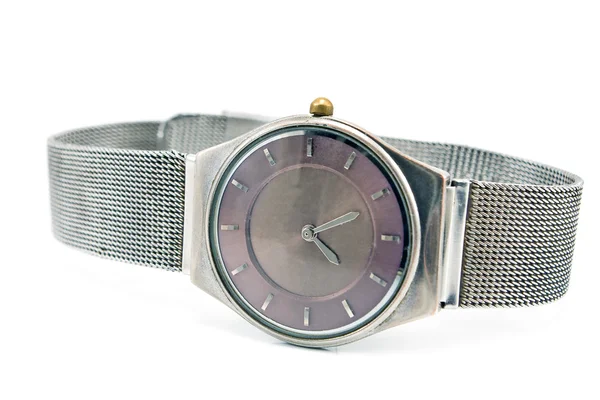 Reloj de pulsera de plata — Foto de Stock