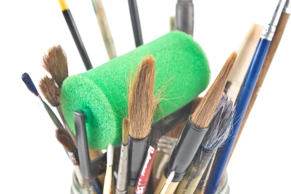 Sanatçı boya fırça ürün çeşitliliği — Stok fotoğraf