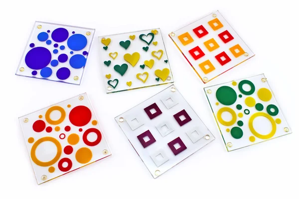 Coasters coloridos para vidro — Fotografia de Stock