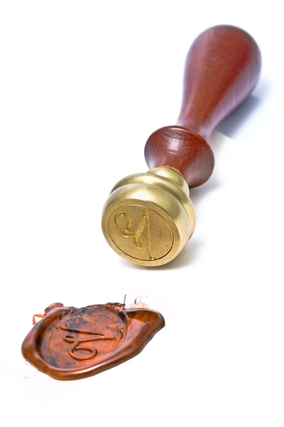 Personal stamp and wax seal — Stock Photo, Image